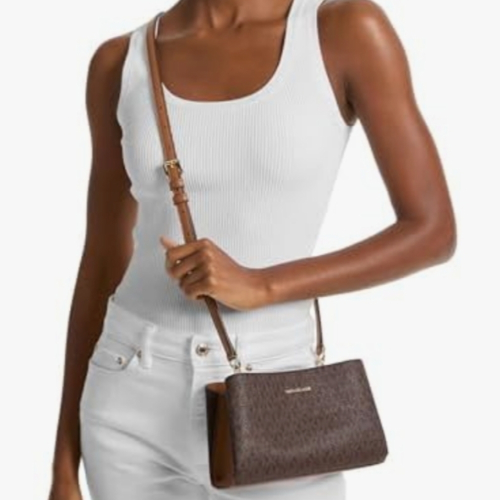 Michael Kors 💥 NWT 💥Ruthie Small Brown Exclusive Logo Crossbody Bag - Picture 15 of 17